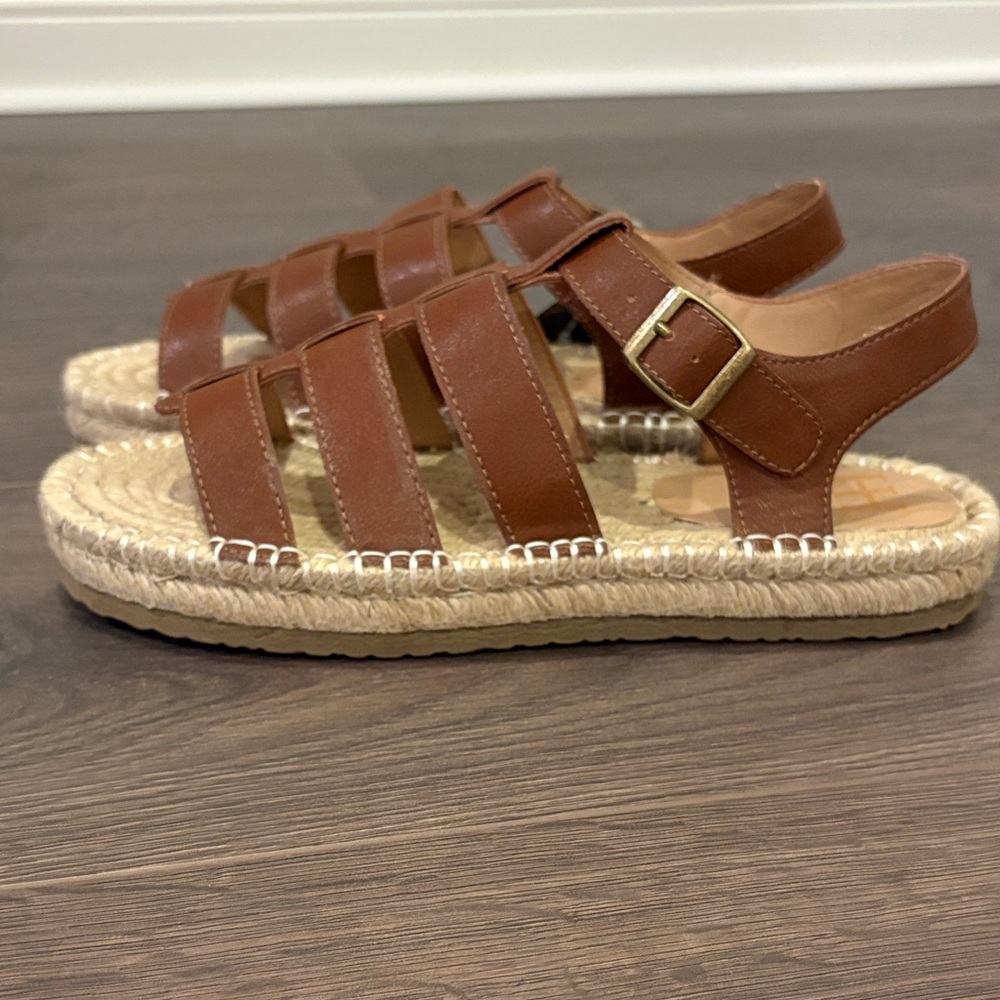 NWT 💕 Haute Hippie Brown / Tan Strappy flat boho espadrilles Sandals - 8.5 - Picture 7 of 9